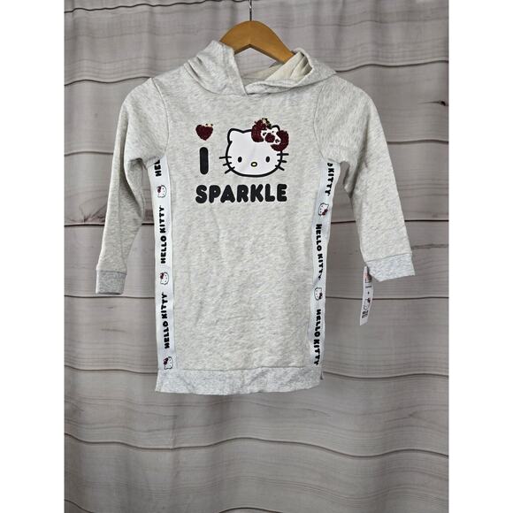 Hello Kitty Garanimals 365 Kids Size 5 Available Sequin Gray Hoodie Tunic #B1 - Picture 1 of 7